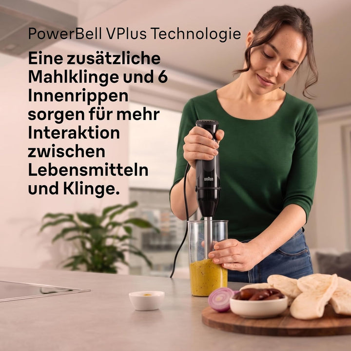Braun MultiQuick 5 - Stabmixer 21 Geschwindigkeitsstufen, 1000W, Schwarz