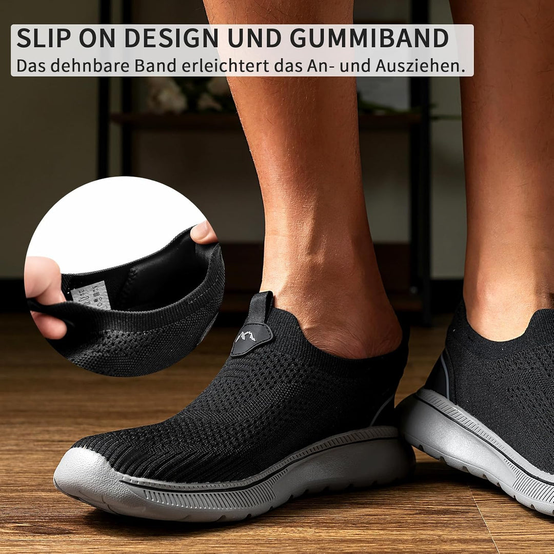 Sneaker Herren Ohne Schnuersenkel Slip-on Schuhe Mesh Atmungsaktiv Leicht Laufschuhe Sportschuhe Beq