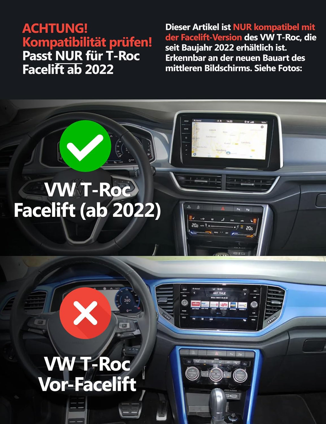 Premium Handyhalterung speziell für VW T-ROC (Facelift 2022) – Der ideale Handyhalter für Dein Auto