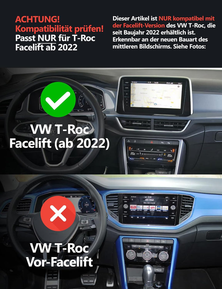 Premium Handyhalterung speziell für VW T-ROC (Facelift 2022) – Der ideale Handyhalter für Dein Auto
