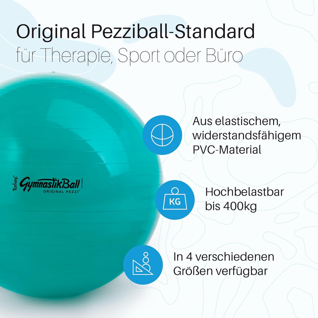 PEZZI - Gymnastikball Original Pezziball Standard 42-75cm Ø – Sitzball für Therapie, Sport &amp; Büro -