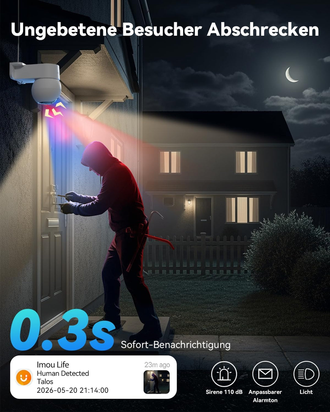 Imou Cell 3K Überwachungskamera Aussen, 360° WLAN Kamera Überwachung Aussen 3K | 5MP, 3K | 5MP