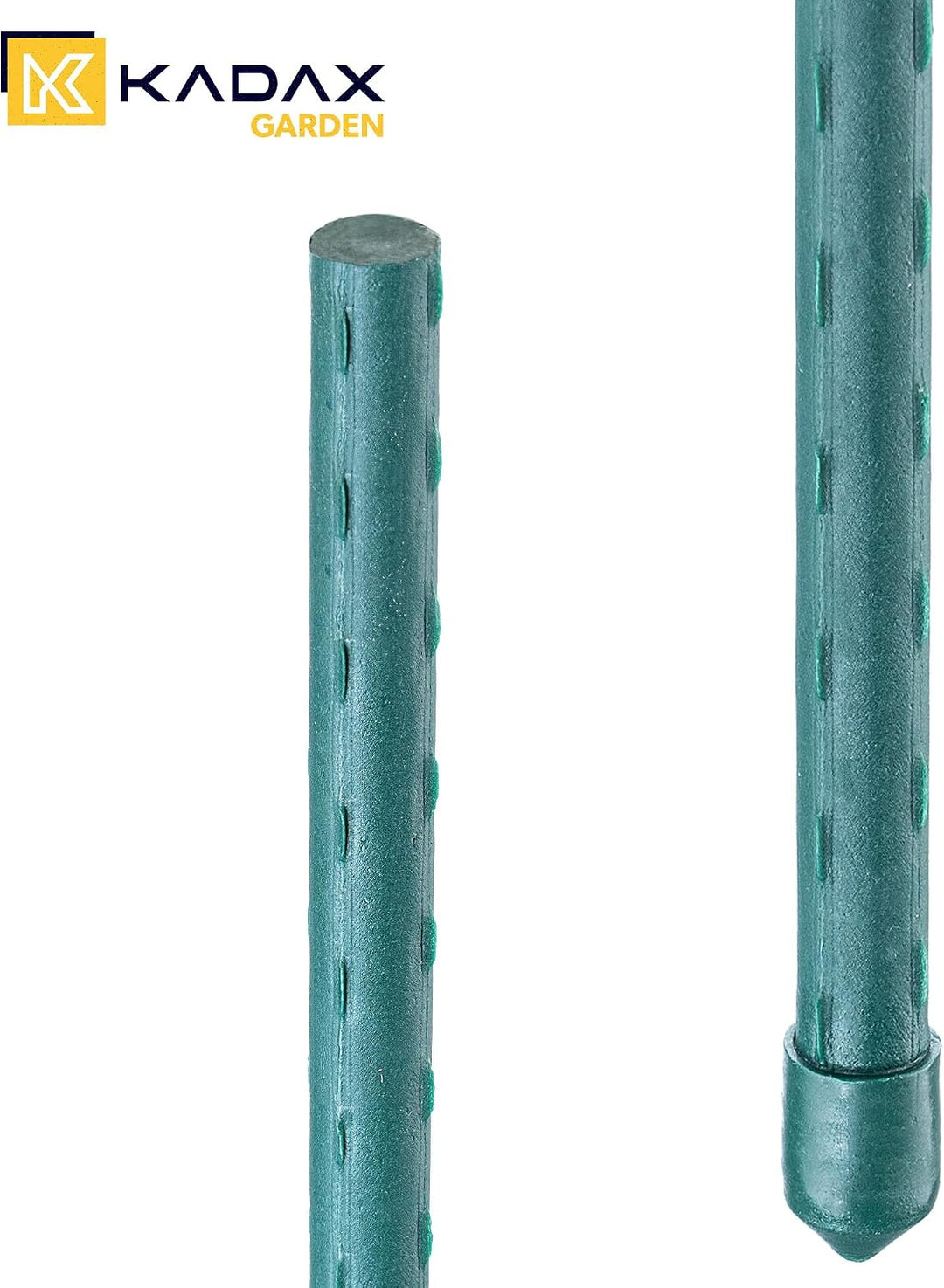KADAX Blumenstütze aus Stahl 15 Stück, 90cm x 11mm Beschichtete Pflanzstab, Pflanzen-Rankstab, wette