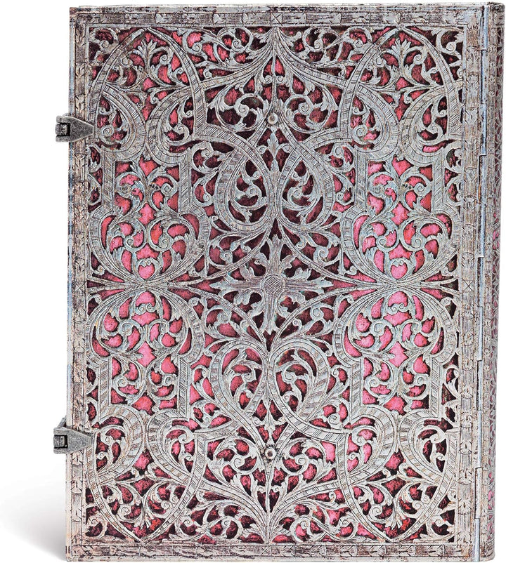 Paperblanks Silberfiligran Kollektion Notizbuch, gross, Flexi Liniert, zartrosa, Ultra (230 x 180)