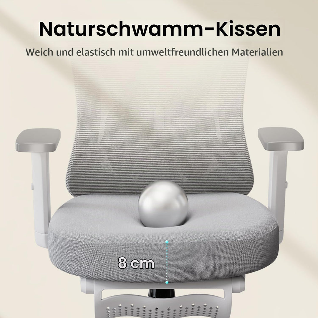 Hbada P5 Ergonomischer Bürostuhl, Schreibtischstuhl mit Verstellbarer Lordosenstütze, atmungsaktive