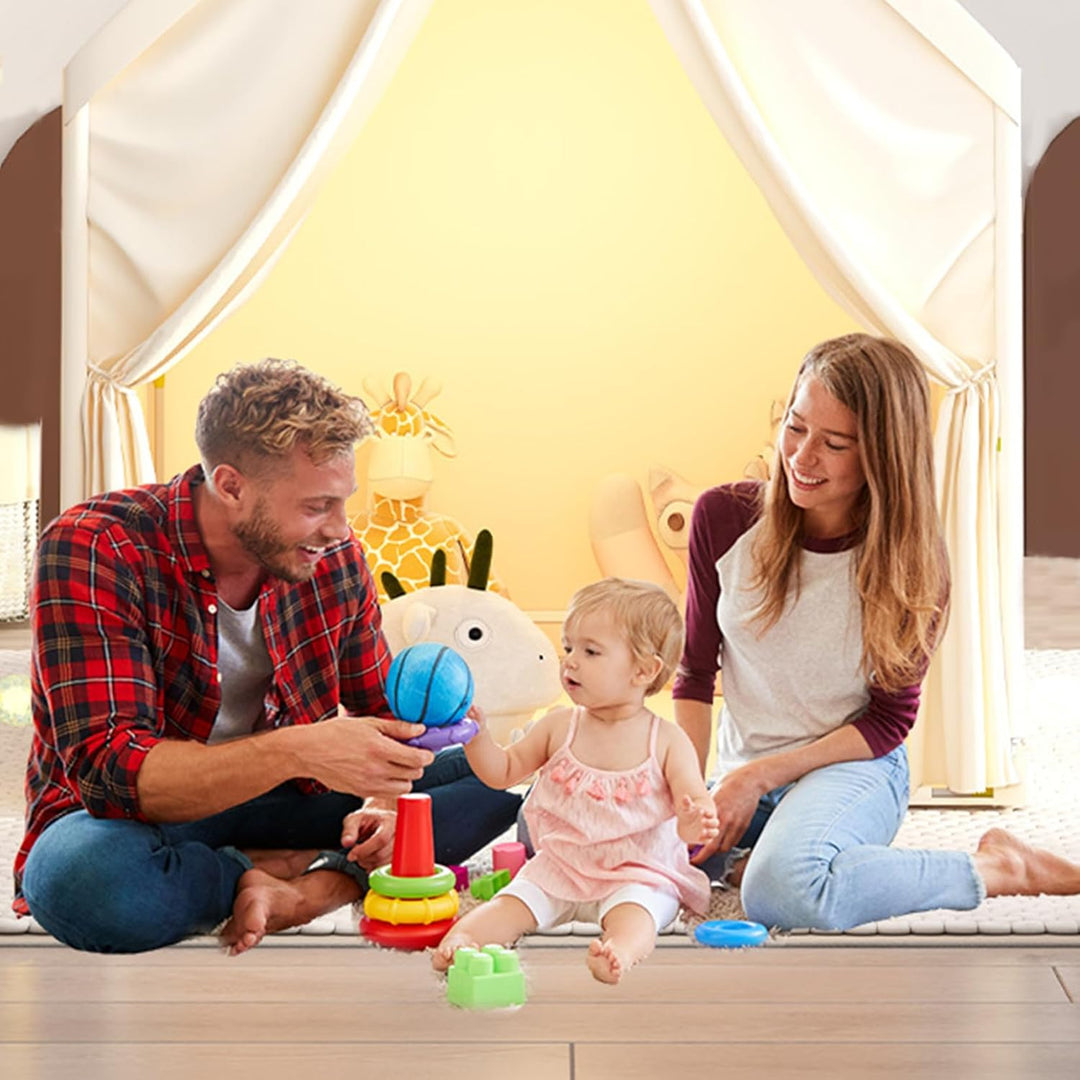 Grosses Zelt für Kleinkind, Kinderzelt im Innen, atmungsaktives Spiel mit Türvorhang und Fenster, ab