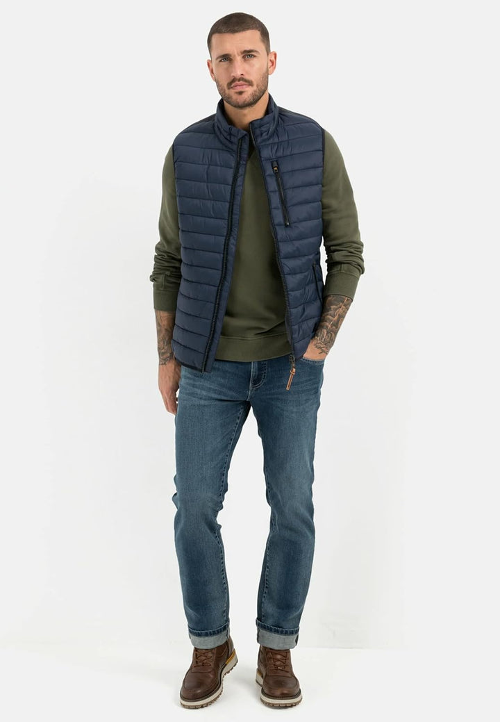 camel active Herren leichte Steppweste ohne Kapuze 52 Dunkelblau, 52 Dunkelblau