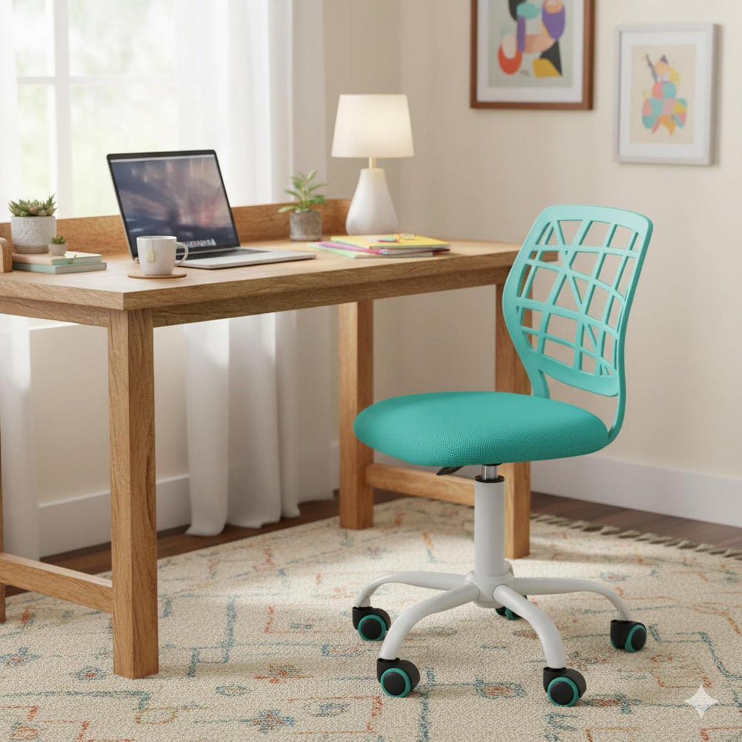 FurnitureR Bürostuhl Schreibtischstuhl Höhenverstellbar Stoffsitz Ergonomischer Arbeitsstuhl ohne Ar