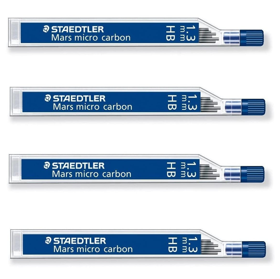 STAEDTLER Mars Micro Carbon 250 HB-Bleistiftminen, 1,3 mm, 4 Röhren/Packungen (48 Minen) HB
