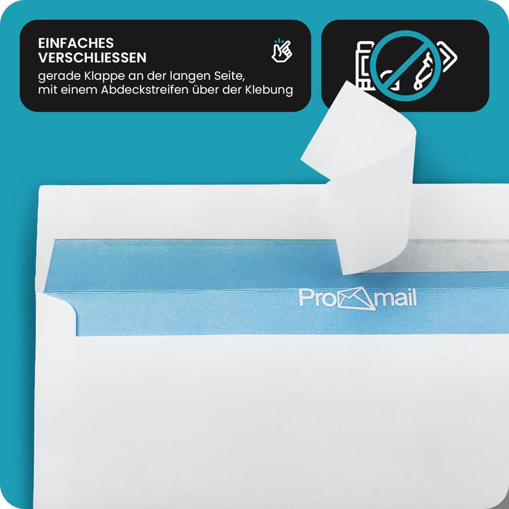 Netuno 200 Stück Briefumschläge DIN C6 &amp; DL (je 100) Weiss ohne Fenster 90 g/m² mit Innendruck Haftk