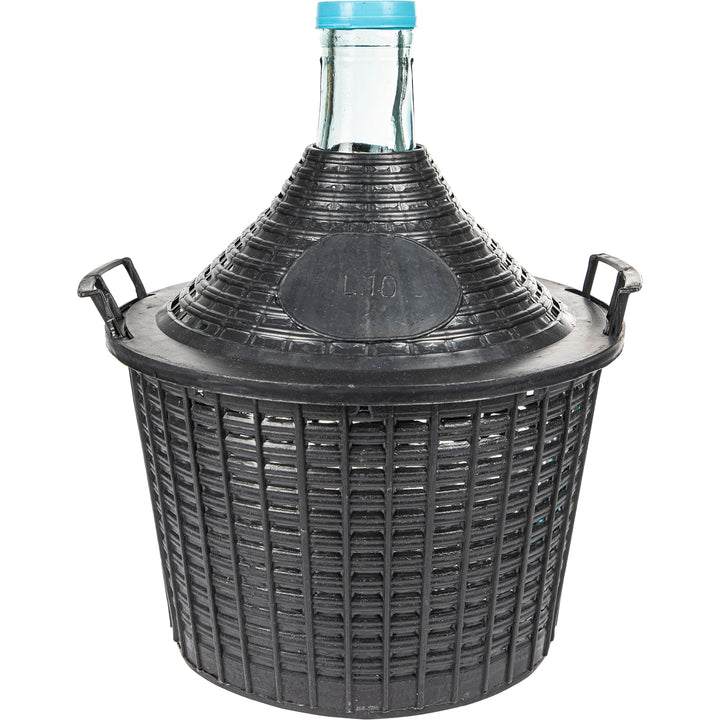 lilawelt24 Weinballon mit Korb Glasballon Gäreimer Gärballon Gärbehälter (Weinballon 10L), Weinballo