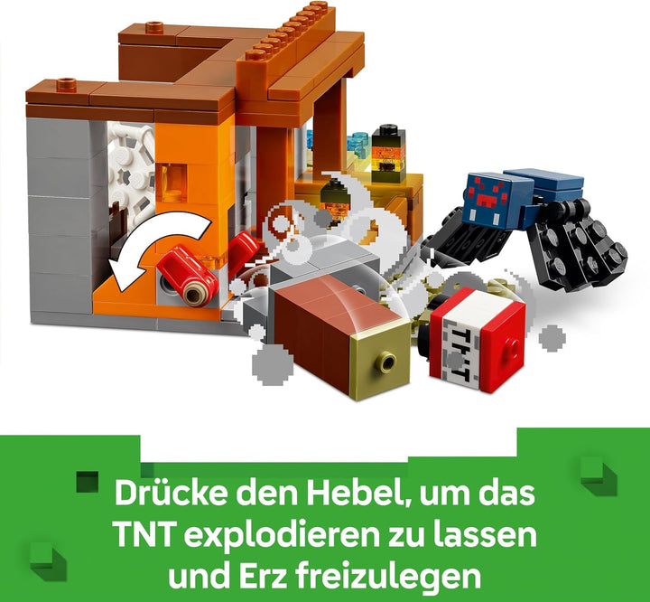LEGO Minecraft Die Expedition zur Gürteltiermine, Set mit Minifigur aus dem Videospiel, Bauspielzeug