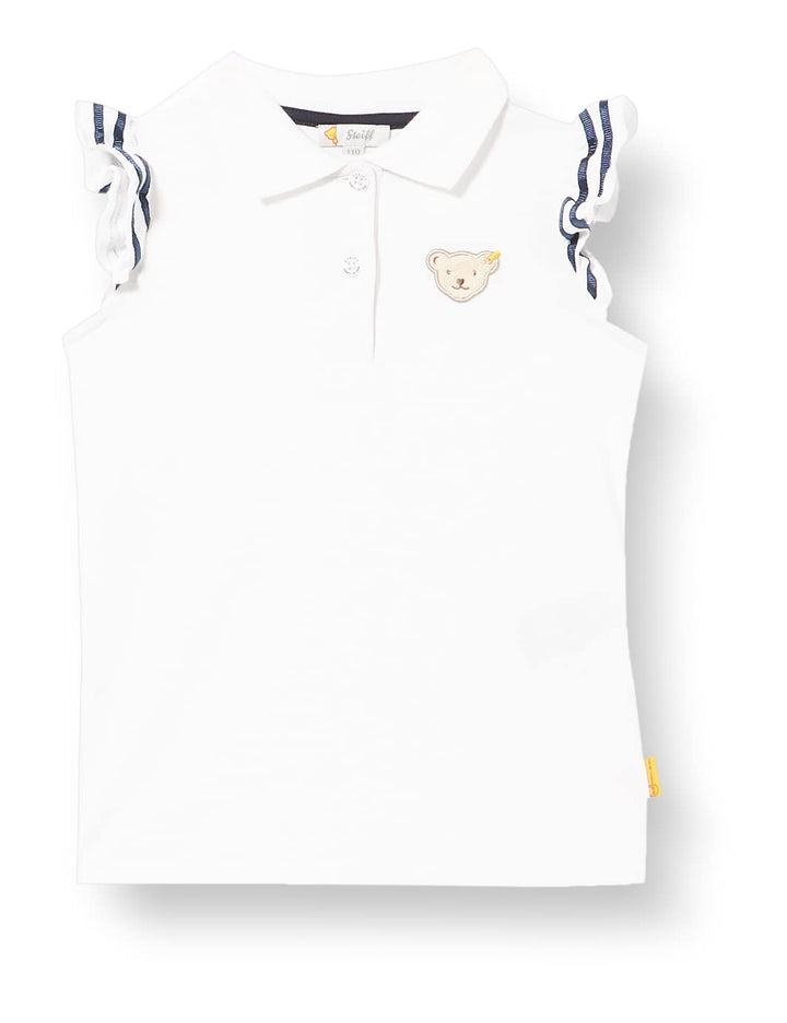 Steiff Mädchen Poloshirt Kurzarm Polohemd 80 Bright White, 80 Bright White