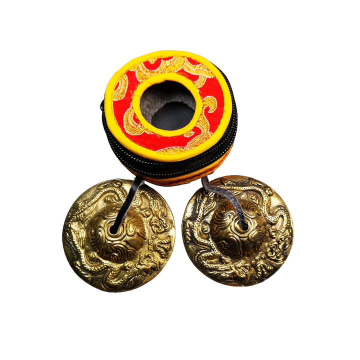 Gandhanra Tibetan Tingsha Glocke mit schönem Fall, für Klangheilung, Yoga, Meditation, Achtsamkeit -