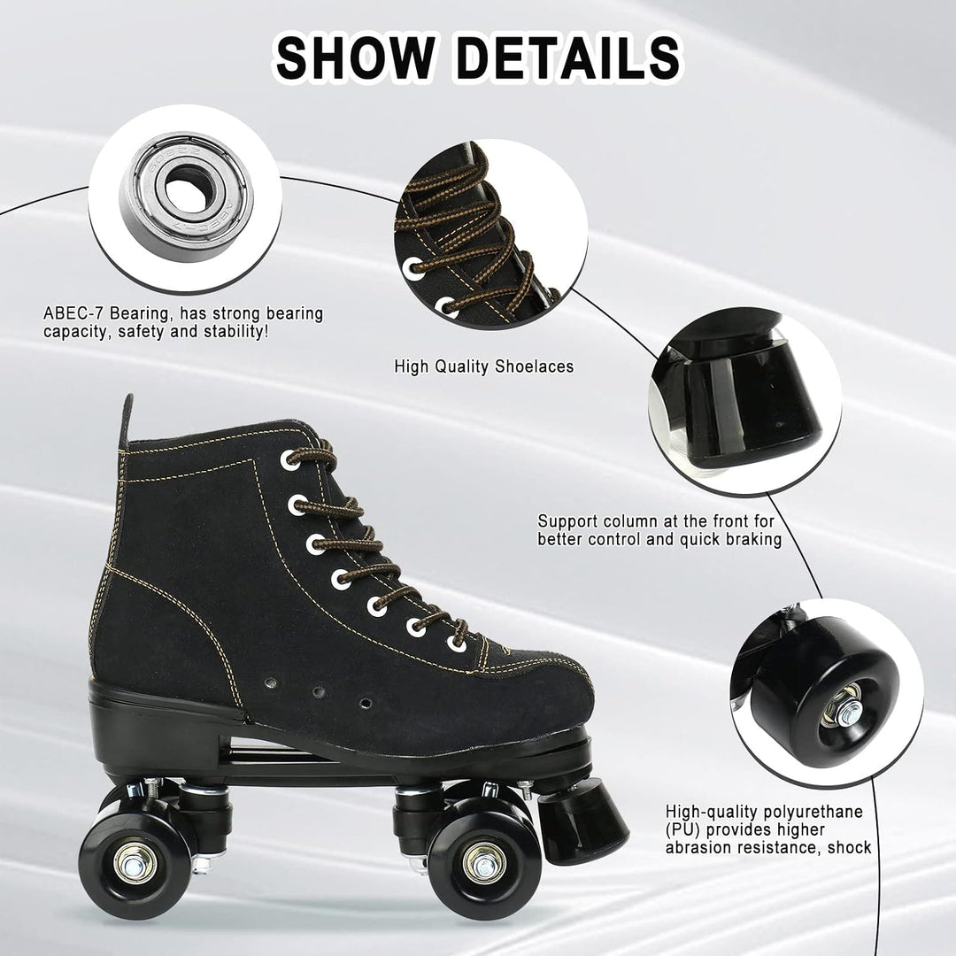 wilverz Rollschuhe Doppelreihige Rollschuhe Verstellbare Vierrad-Rollschuhe für den Aussenbereich, G