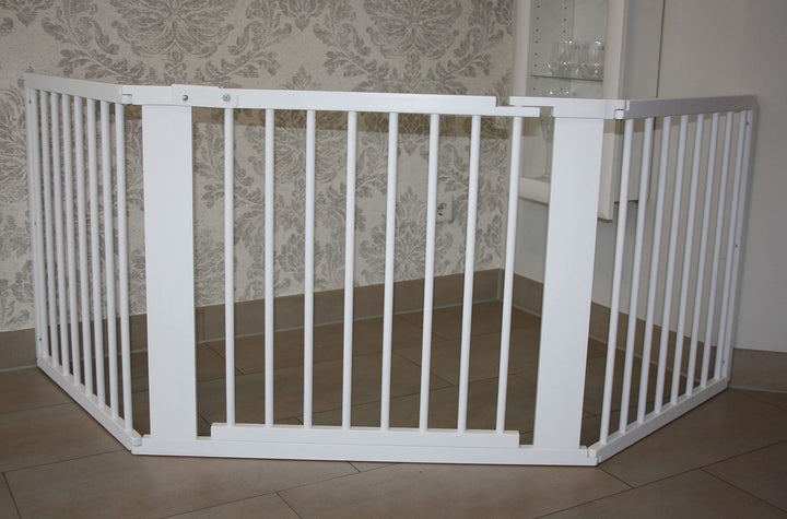 Schutzgitter Absperrgitter Türgitter Treppenschutzgitter V 117 bis 363 cm Weiss (216cm), 216cm