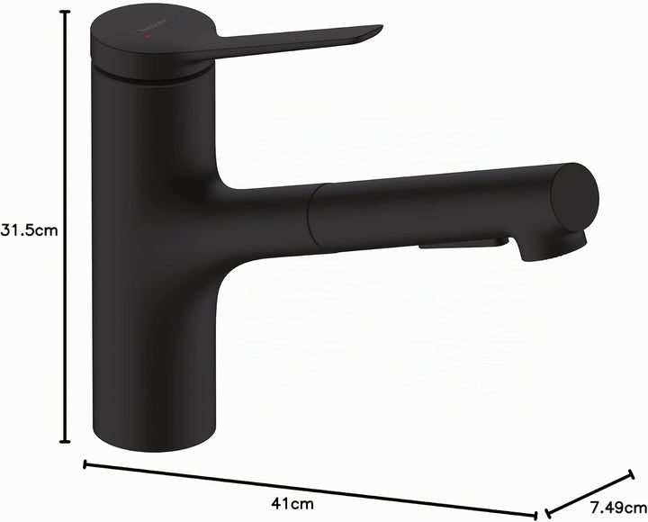 hansgrohe Küchenarmatur Zesis M33, Wasserhahn Küche mit Auslauf Höhe 150 mm, 150° drehbar, ausziehba