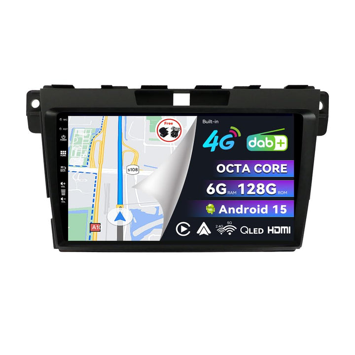 Eingebaut 4G LTE &amp; DAB | Android 15 QLED Autoradio für Mazda CX-7 (2008-2015) |6G+128G | Carplay &amp;An