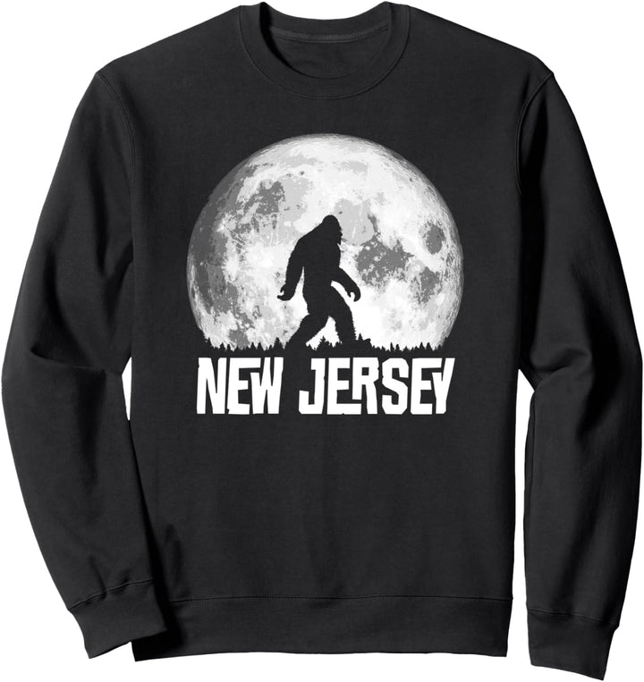 New Jersey Bigfoot Vintage Full Moon Retro Squatch Sweatshirt