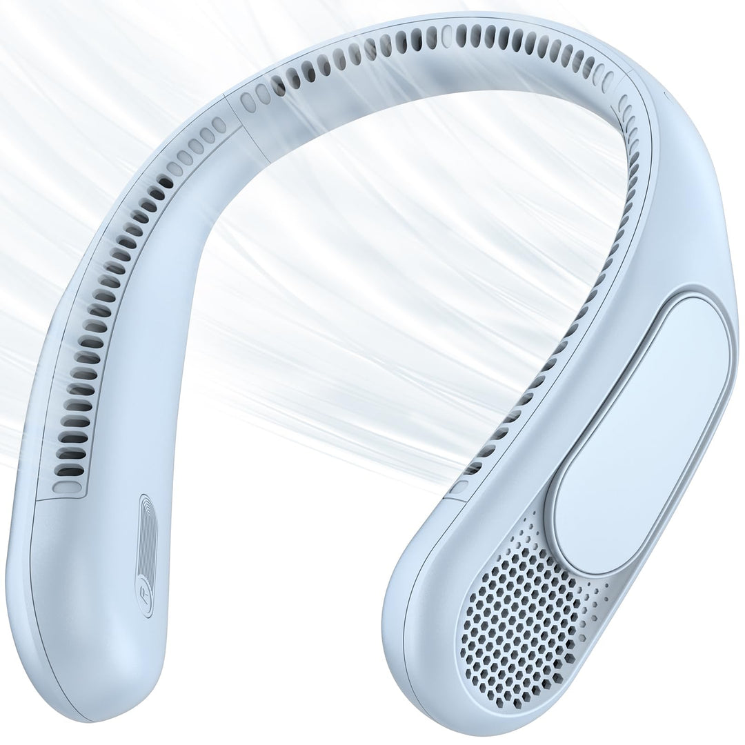 anysun Nackenventilator, USB Ventilator mit 66 Luftauslässe, 360° Luftstrom, 4 Stufen, 6000mAh USB W