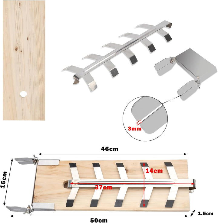 Flammlachsbrett 2er-Set mit Erdspiess, 5-Fach neigbar, 56×21×5,5 cm Zedernholzplatten 2, Zedernholzp