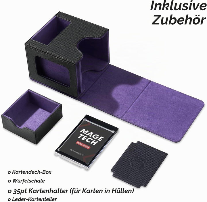 Commander Deckbox für MTG - Patentiertes Design, Commander Display, passt für 100 doppelt eingehüllt