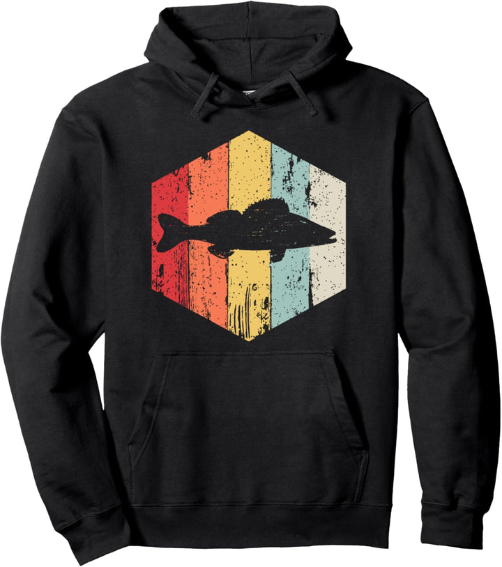 Walleye Angeln Vintage Look Design Pullover Hoodie