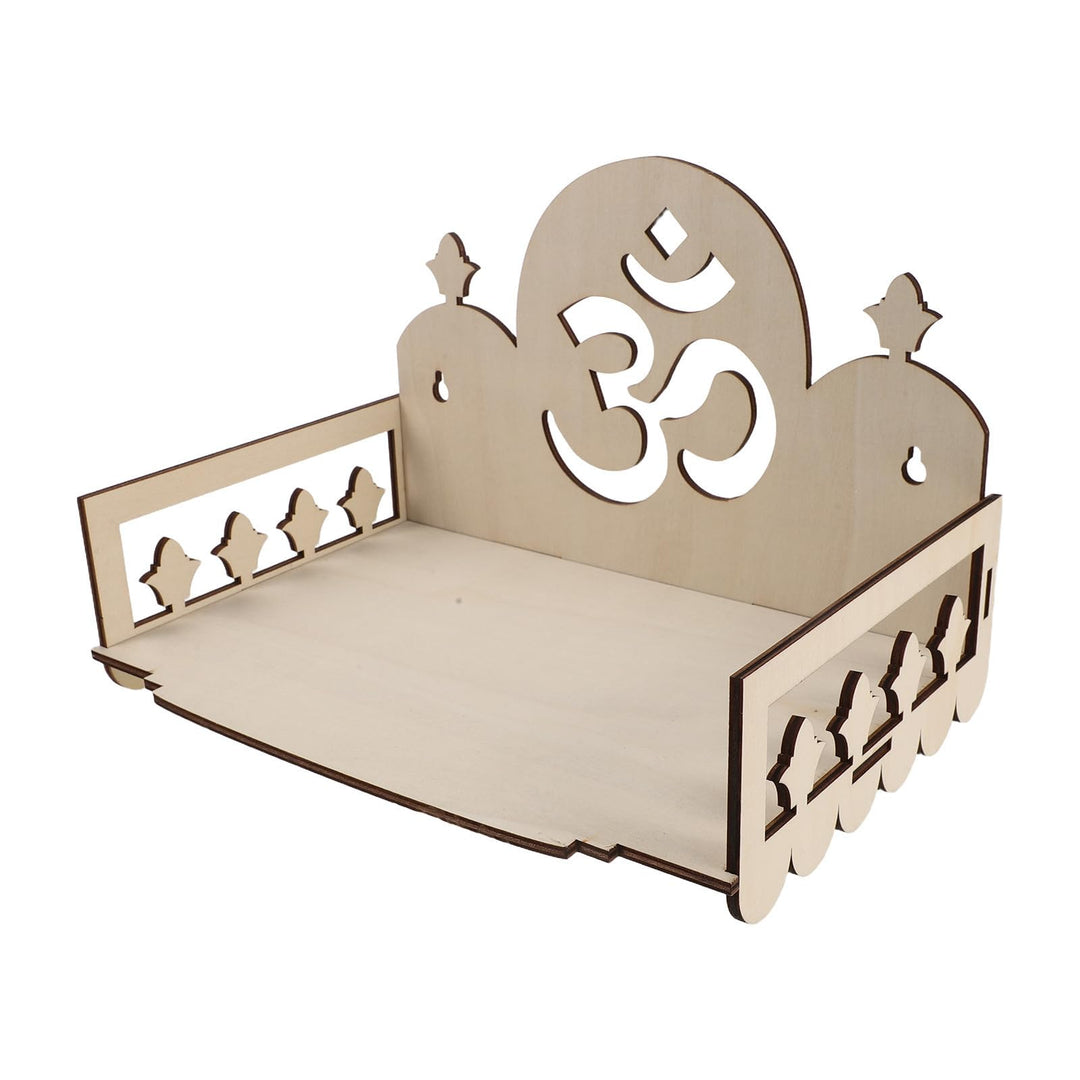 Rustikaler Holz Buddhismus Altar, Beige, Wandmontiert, für Meditation