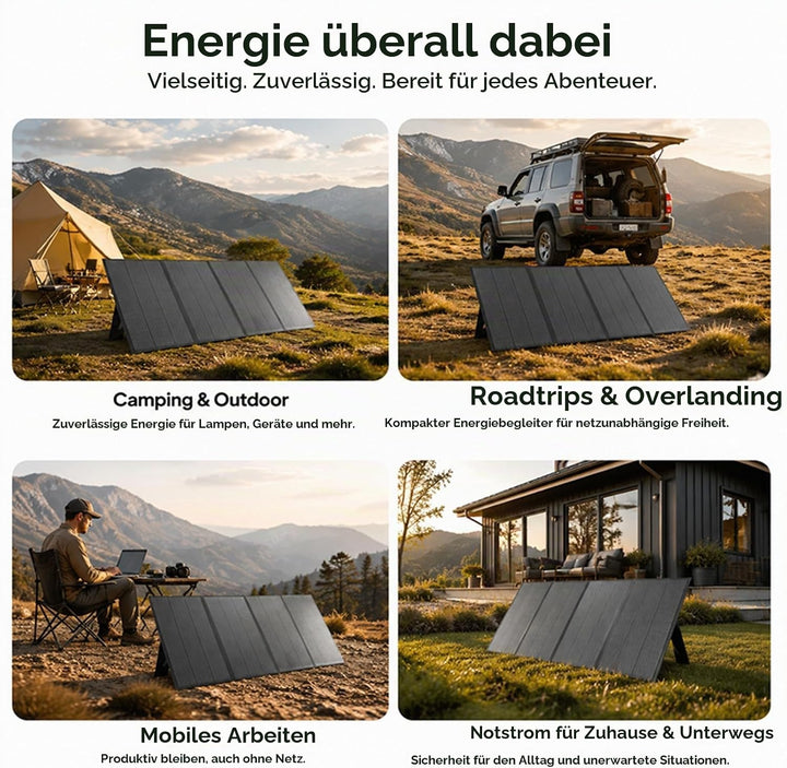 400W Faltbares Solarpanel Tragbares Monokristallin Solar Panel für Camping, 400W