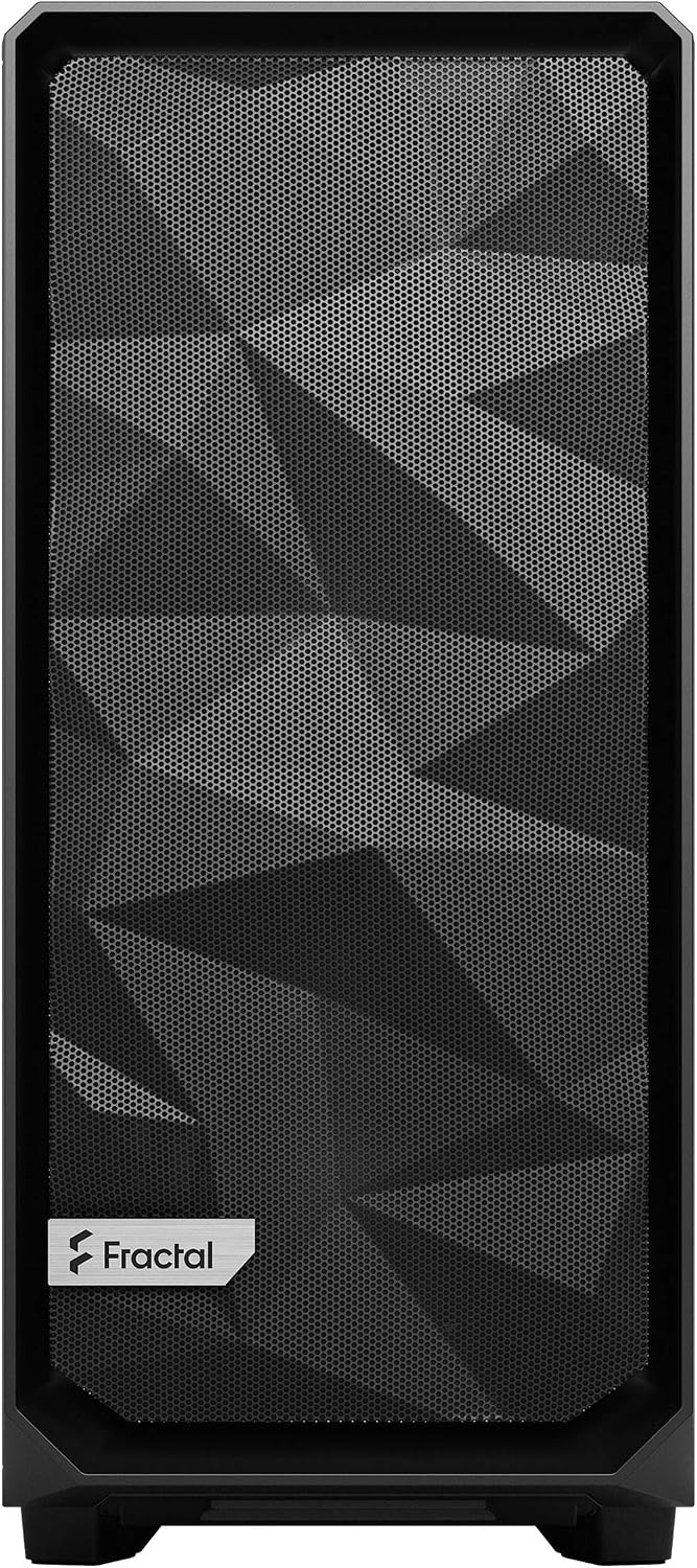 Fractal Design Meshify 2 Compact Black ATX Flexible High-Airflow Dark Tinted Tempered Glass Window M