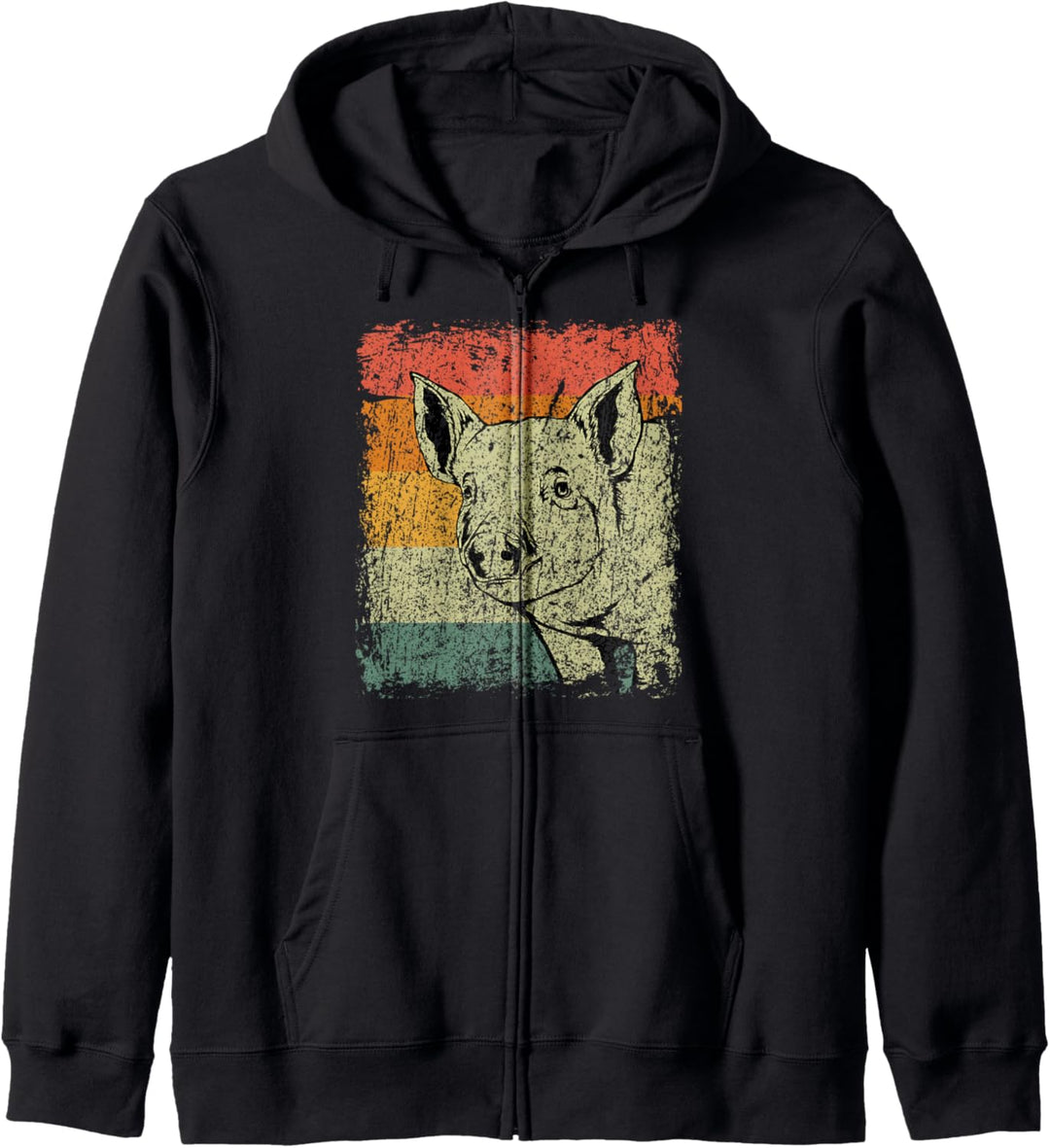 Retro Schweine Bauer Geschenk Vintage Schwein Kapuzenjacke