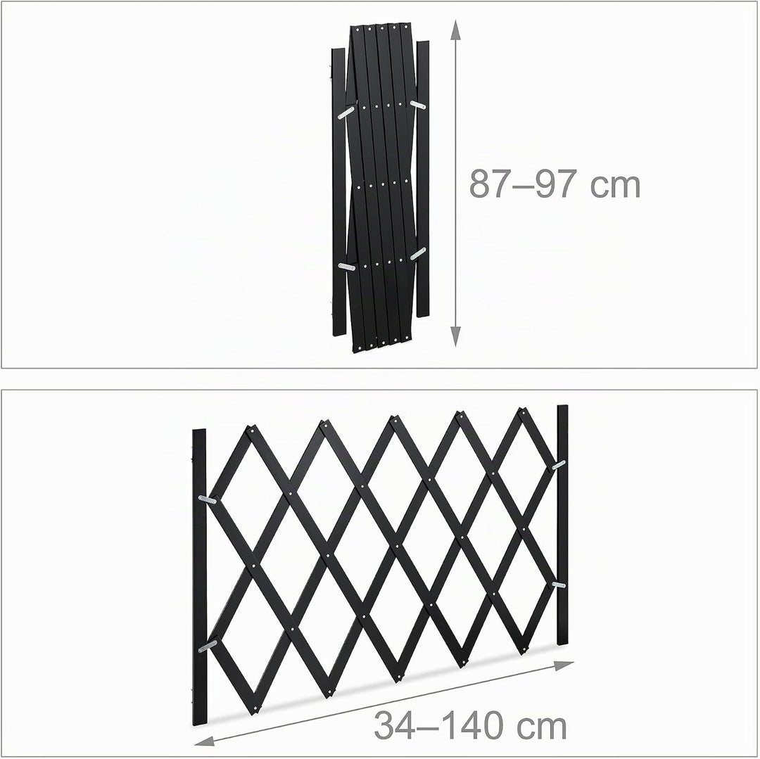 Relaxdays Hundeabsperrgitter, ausziehbar bis 140 cm, 87-97 cm hoch, Bambus, Hunde Schutzgitter für T