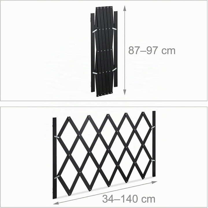 Relaxdays Hundeabsperrgitter, ausziehbar bis 140 cm, 87-97 cm hoch, Bambus, Hunde Schutzgitter für T