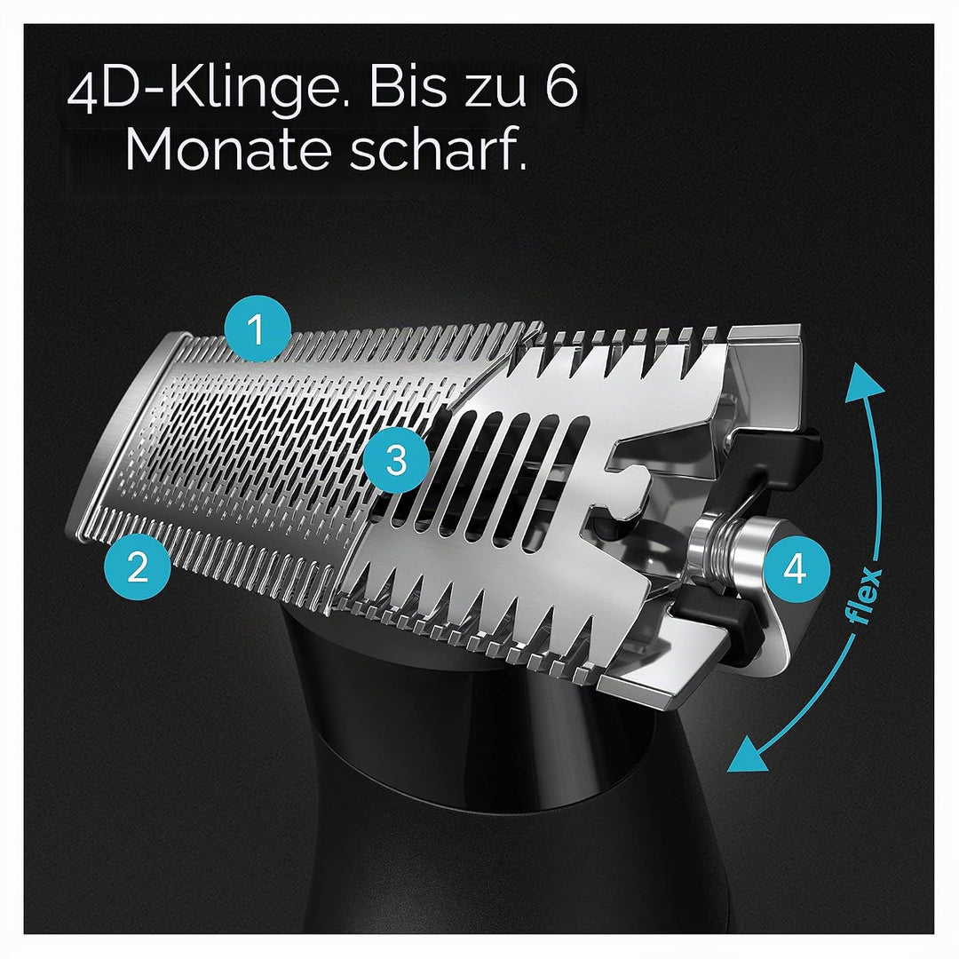 Elektrischer Kopfrasierer für Herren, 8D verbessertes 6-in-1 Glatzenrasierer, wasserdicht, Nass-/Tro