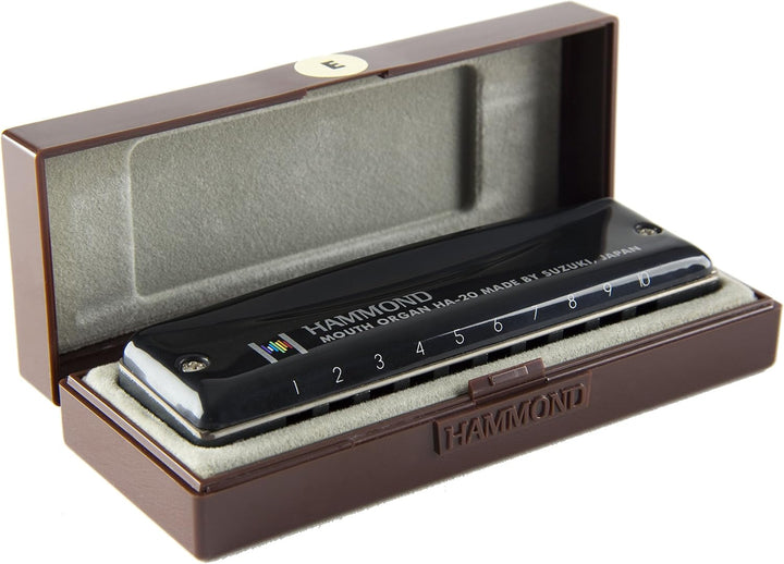 Suzuki Diatonic Harmonica Hammond HA-20 key of C, schwarz, HA-20-C, C