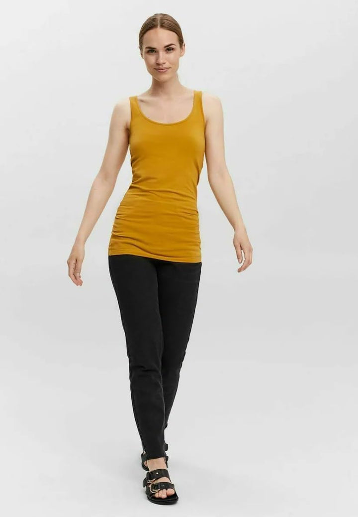 VERO MODA Damen VMMAXI My Soft Long Tank TOP GA S Gelb/Rosa/Grün (1x Chai Tea/ 1x Rose Brown/ 1x Nor