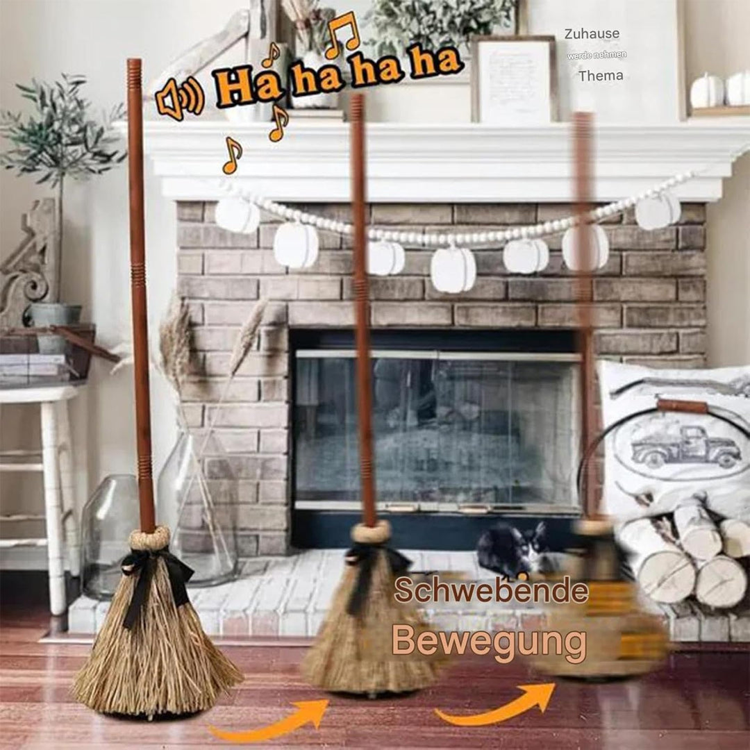 95cm Schwebender Besen Halloween, Hexenbesen Halloween Dekoration