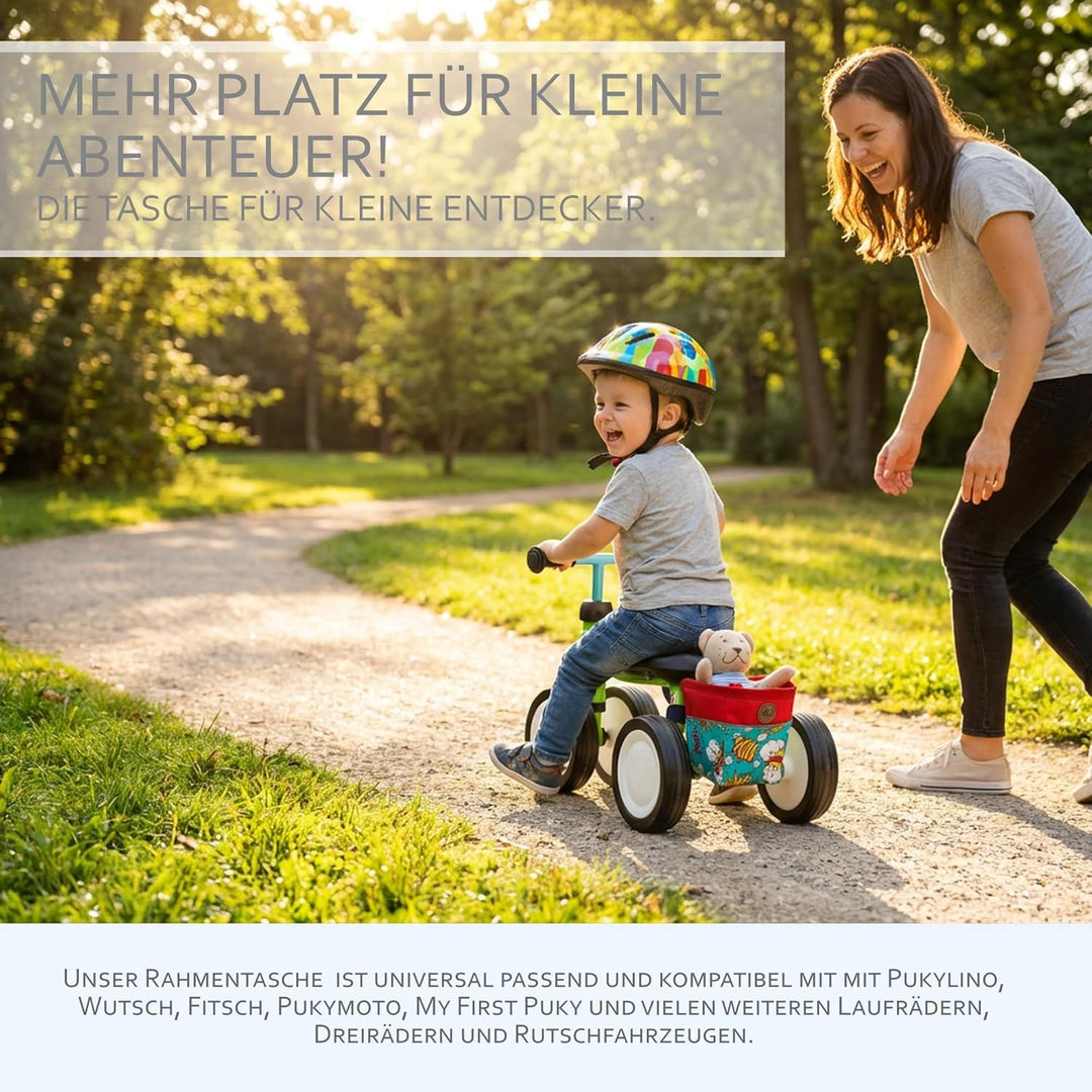 BambiniWelt by Rafael K. Rahmentasche für Kinder – für Laufrad, Dreirad &amp; Rutschfahrzeuge – kompatib