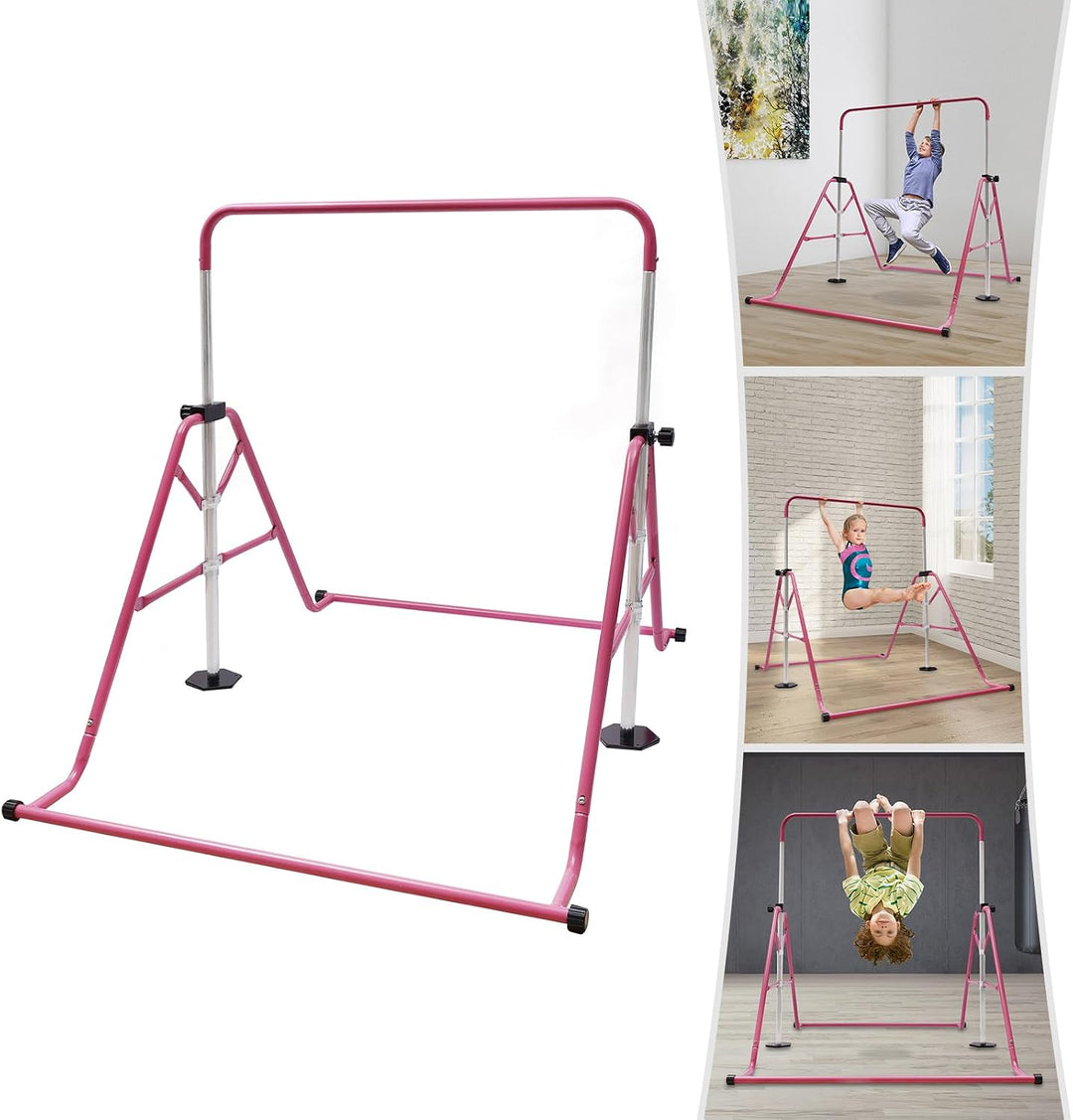 Kinder Gymnastikstange, Gymnastik Turnreck, Verstellbarer Höhen, Faltbarer Turnreck Reckstange Indoo