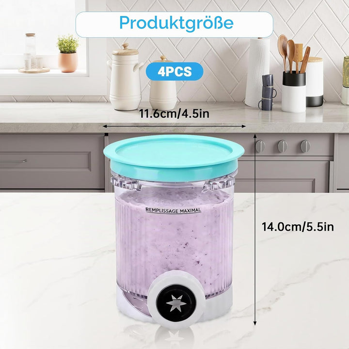 Eisbecher und Deckel für Ninja Swirl – 4 Pack Creami Tubs Kompatibel mit Ninja CREAMi Softeismaschin