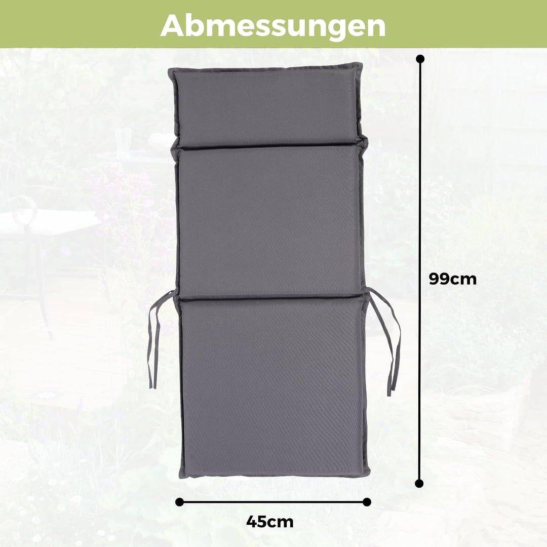 ALBATROS Gartenstuhl Sitzauflage 2er Set Gartenstuhlauflagen Sitzpolster Sitzkissen Outdoor Anthrazi