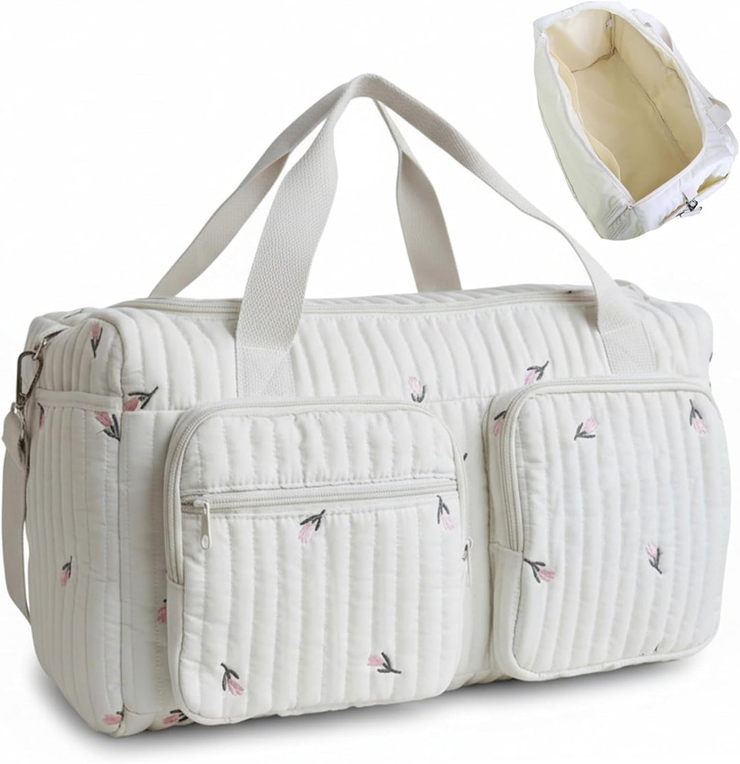 Baby-Wickeltaschen mit Wickelstation, Mama-Baby-Reisetasche – gesteppte Wickeltasche mit grossem Fas