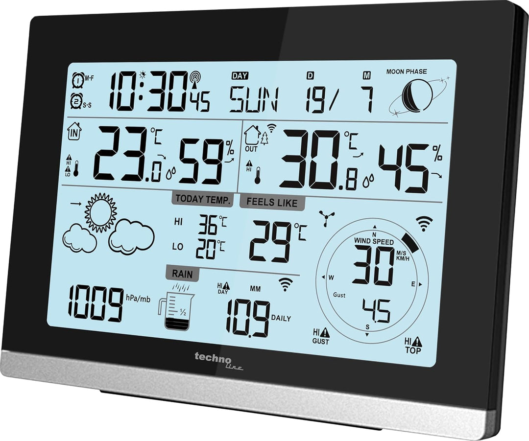 techno line WS 1750 Funk Wetterstation mit Multisensor und Regenmesser