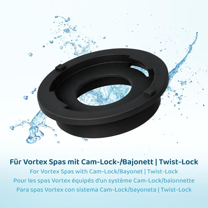 PureFlow LongLife Whirlpool-Filterkartusche 200 mm mit Cam-Lock Adapter – Feinstfilter, Bio-Aktivkoh
