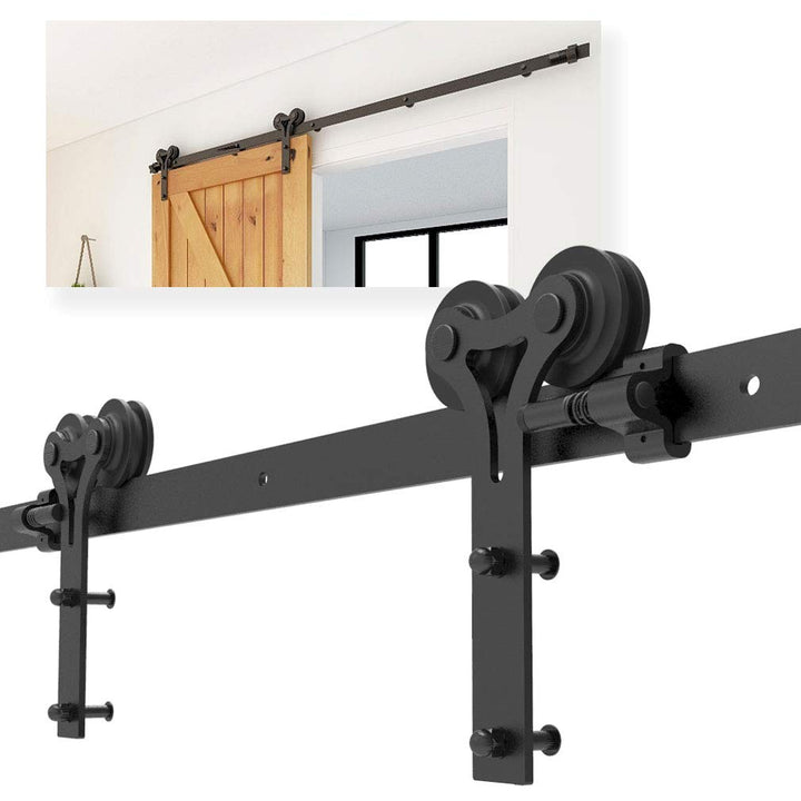 CCJH Schiebetüren Schiebetürsystem, 6FT (183cm) Laufschiene Schiebetuer Y Form Rolle Set fuer Schieb