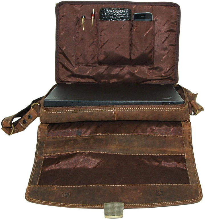 Greenburry VINTAGE 1718-25 Leder Lehrertasche | Aktentasche | für 15.4" Notebooks