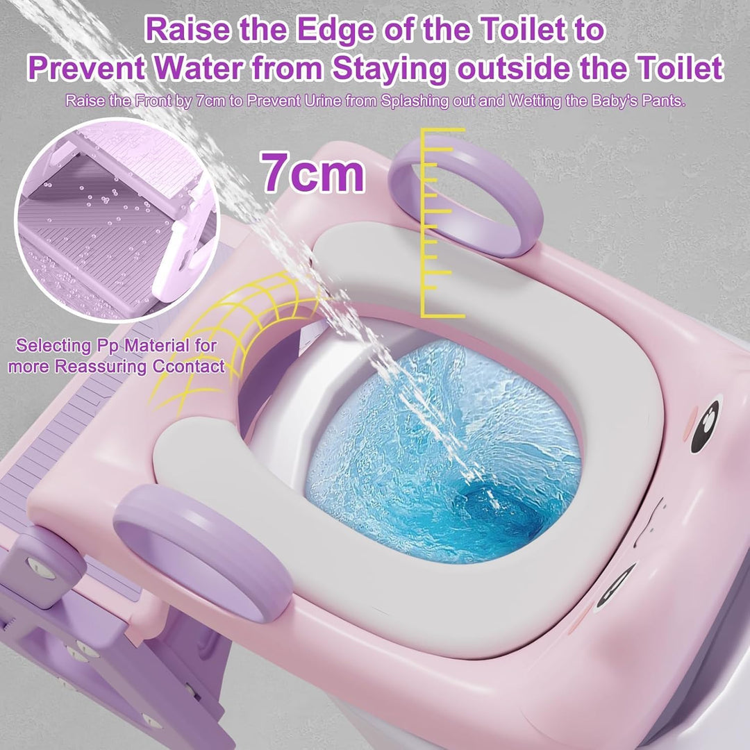 Toilettensitz Kinder mit Treppe,Stabil Kinder Toilettensitz mit Dreiecksstruktur,3 in 1 Toilettentra