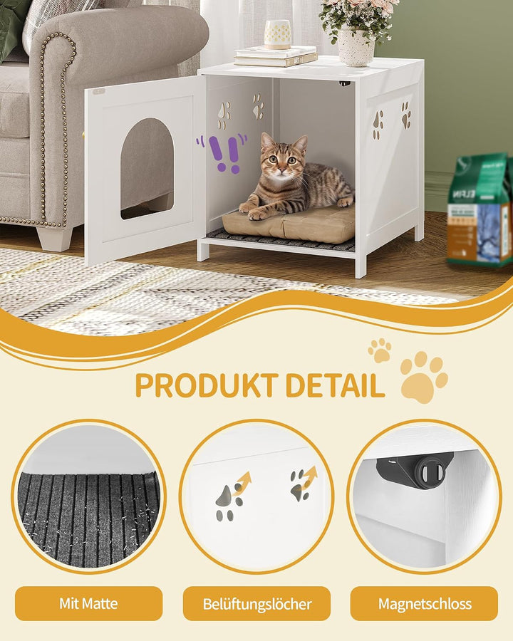 Hzuaneri Katzenschrank, Versteckte Katzentoilette Möbel, Lagerung Schrank Bank, Hölzerne Katze Wasch