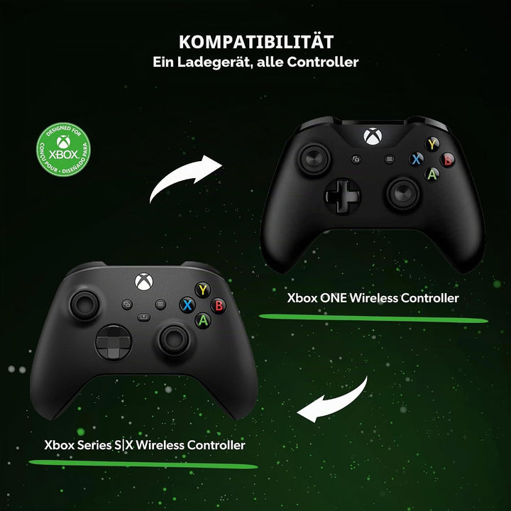 snakebyte Xbox Controller Ladestation- offiziell lizenziert - 2Std. Ultra-Schnellladung für 2 Xbox S