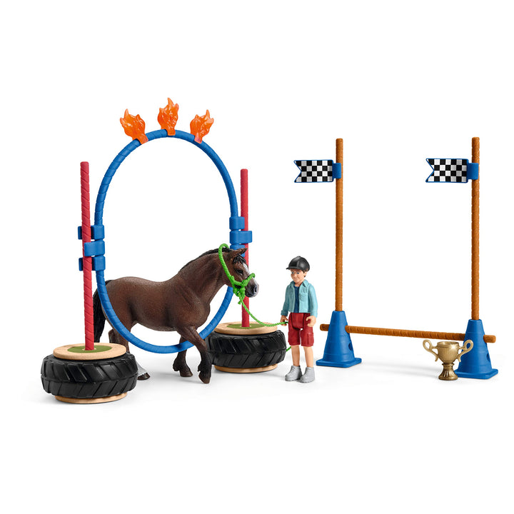 Schleich Farm World | Pony Agility Rennen 42482 | 26 Teile Standardverpackung, Standardverpackung